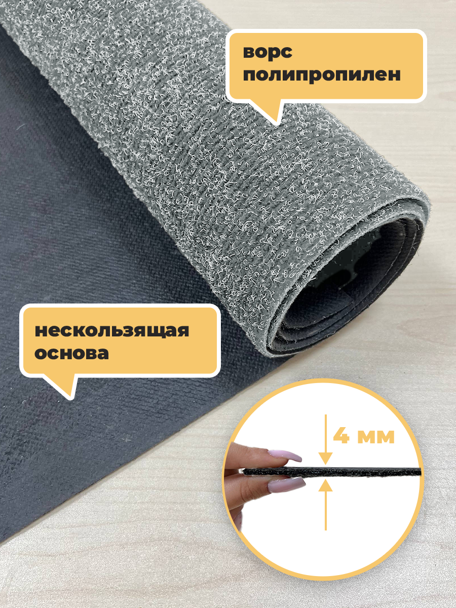 Ковролин иглопробивной Gent серый